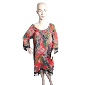 Bohemian Paisley Dress Women's‎ 1X Multicolor Bohemianstyle R. Rouge Bohofashion